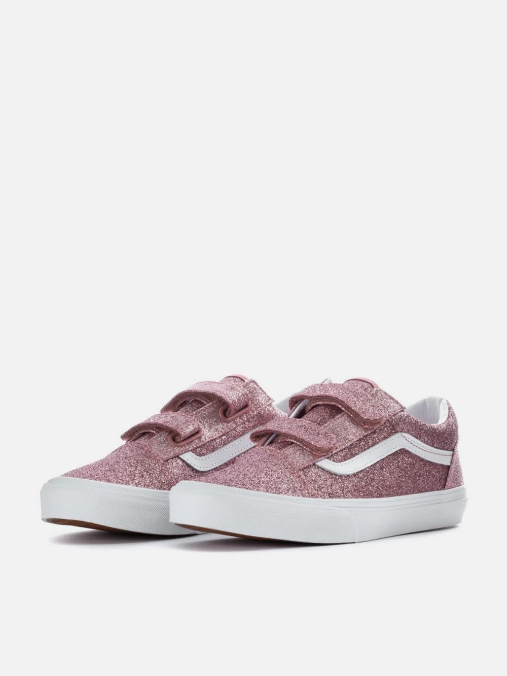 Vans youth Pink Glitter Velcro Low-Top Sneakers